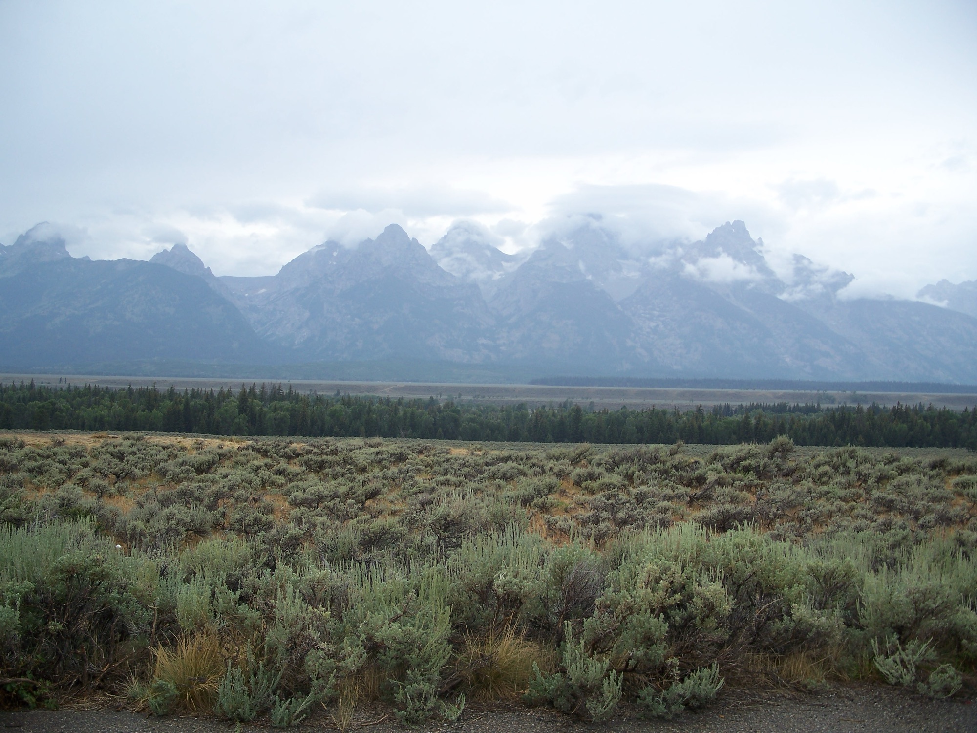 Jackson Lake with the Teton range behind it